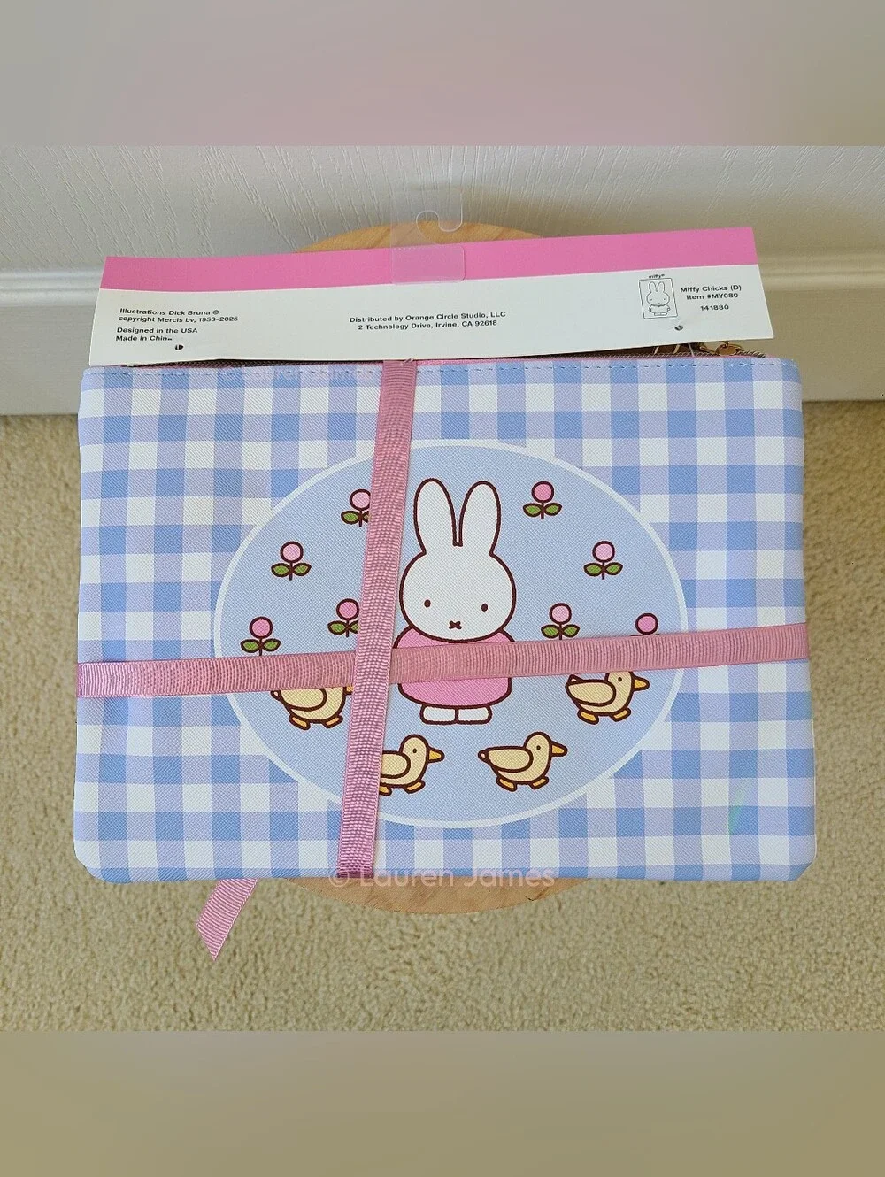 Miffy Pink Spring Floral and Blue Gingham Ducks Pencil Pouch Set
